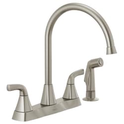 Peerless® P2835LF-SS Parkwood™ Kitchen Faucet, Commercial/Residential, 1.5 gpm Flow Rate, 8 in Center, 360 deg High-Arc Swivel Spout, Brilliance® Stainless Steel, 2 Handles, Import