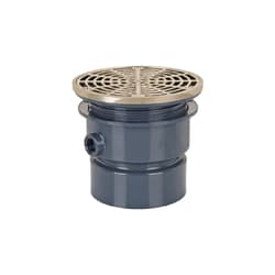 Sioux Chief 842-4PNR 4 in Pvc Adjustable Floor Drain W/ 6-1/2 in Nickel-Bronze Ring & Strainer