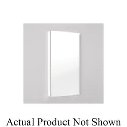 Robern® MC1630D4FPLE4 Flat Door Medicine Cabinet With Safeseal™ Gasket and Interior Polished Edge Mirror, M Series, 16 in OAW x 30 in OAH, Aluminum, Satin Anodized