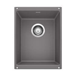 Blanco 519048 PRECIS™ SILGRANIT® II Medium Composite Sink, Cinder, Rectangle Shape, 12.6 in L x 15-3/4 in W x 7-1/2 in D Bowl, 13-3/4 in L x 18 in W, Granite