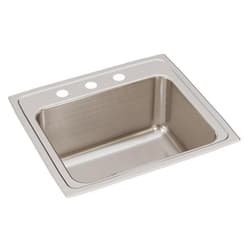 Just Manufacturing SLX1921A3-J Sink, Lustrous Satin, Rectangular Shape, 18 in L x 14 in W Bowl x 10 in D Bowl, 3 Faucet Holes, 10-1/8 in H x 19-1/2 in W x 22 in L, 304 Stainless Steel