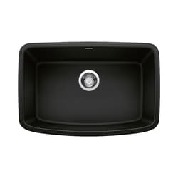Blanco 442941 VALEA Kitchen Sink, Coal Black, Rectangular Shape, 25 in L x 16 in W x 9-1/2 in D Bowl, 27 in L x 18 in W x 9.866 in H, SILGRANIT®