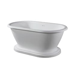 Barclay RTDRN66B-WHGL Winslow Contemporary/Modern Tub, Soaker, Oval Shape, 66 in L x 32-5/8 in W, Center Drain, Gloss White, Import
