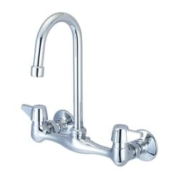 Just Manufacturing JS47TGSA Faucet, Wall Mounting, 2 Handles, 1.5 gpm Flow Rate, Polished Chrome Plate