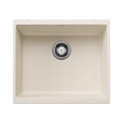 Blanco 527405 PRECIS 21 SILGRANIT Sink, Soft White, Rectangle Shape, 7-1/2 in L x 19-11/16 in W Bowl x 15-3/4 in D Bowl, 7-15/16 in H x 20-7/8 in W x 18-1/8 in D, Granite