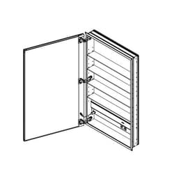 Robern® MC2440D4FPLE2 Flat Top Electric Medicine Cabinet, M Series, 24 in OAW x 40 in OAH, Aluminum, Satin Anodized