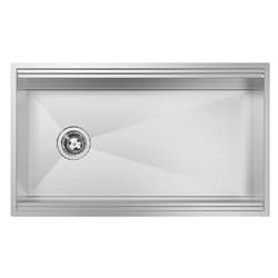 Foster 1014 660 Leonardo Undermount Sink 33 in x 20 in side drain, Satin finish