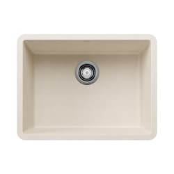 Blanco 527402 PRECIS 24 SILGRANIT Sink, Soft White, Rectangle Shape, 21-7/16 in W Bowl x 15-3/4 in D Bowl, 23-7/16 in W x 17-3/4 in D, Granite