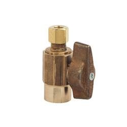 BrassCraft® KTR04XR, 1/4?Turn Straight Ball Stop Valve, 1/2 x 1/4 in