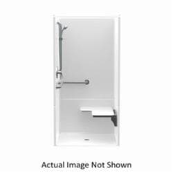 Aquatic 1363BFC2P Accessible Freedomline 2-Piece Transfer Shower Stall, 36 in L x 36 in W x 75-1/8 in H