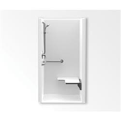 Aquatic 1363BFSD-WH FreedomLine Accessible 1-Piece Transfer Shower Stall, 36 in L x 36 in W x 75-3/4 in H