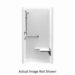 Aquatic 1363BFSD FreedomLine Accessible 1-Piece Transfer Shower Stall, 36 in L x 36 in W x 75-3/4 in H
