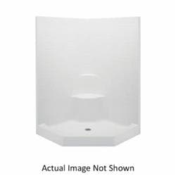 Aquatic 1482SNAC-WH Everyday 1-Piece Neo-Angle Shower Stall With Molded Seat, 76 in L x 48 in W x 48 in D