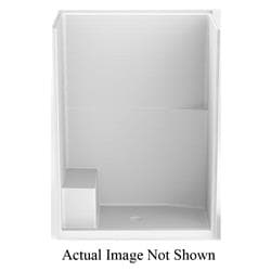 Aquatic 16034STTSL-WH Everyday Shower Stall With Molded Left Seat, 60 in W x 80 in H