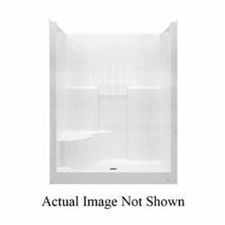 Aquatic 1603DTSL-WH Everyday 1-Piece Shower Stall With Molded Left Seat, 60 in W x 76 in H