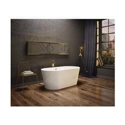 MAAX® 106384-000-001-000 Louie 5829 Acrylic Freestanding Center Drain Bathtub in White with White Skirt