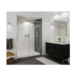 MAAX® 420006-501-001-102 B3Square 6036 Acrylic Alcove Shower Base in White with Left-Hand Drain