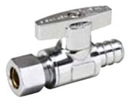 PlumbShop® RELIABLE VALUE™ PLB204X P Straight Quarter-Turn Supply Ball Stop, 1/2 x 3/8 in Nominal