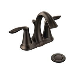 Moen® 6410ORB Eva® Centerset Bathroom Faucet, 4 in Center Distance