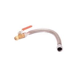 Sharkbite® SS3088FLEX18BV Corrugated Water Heater Supply Connector With Ball Valve, 3/4 in Nominal