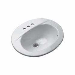 Zurn® Z5114-WH Self-Rimming Lavatory Sink With Front Overflow, 1-1/4 in Drain Opening
