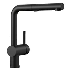 Blanco 526374 LINUS™ Kitchen Faucet, 1.5 gpm Flow Rate, 160 deg Swivel Pull-Out Spout, Coal Black, 1 Handle, 1 Faucet Hole, Import