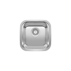 Blanco 441026 DIAMOND™ Bar Sink, SILGRANIT®, Refined Brushed, Squared Shape, 13 in L x 13 in W x 6-1/2 in D Bowl, 1 Faucet Holes, 15 in L x 15 in W, 18 ga 304 Stainless Steel