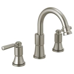 Peerless® P3523LF-BN Westchester™ Widespread Bathroom Faucet With Plated Flange and Stopper, 1 gpm Flow Rate, 4-5/8 in H Spout, 6 to 16 in Center, Brushed Nickel, 2 Handles, Pop-Up Drain, Import