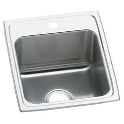 Just Manufacturing SLX2017A1-J Sink, Lustrous Satin, Rectangular Shape, 14 in L x 14 in W Bowl x 10 in D Bowl, 1 Faucet Holes, 10-1/8 in H x 20 in W x 17 in L, 304 Stainless Steel