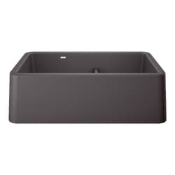 Blanco 402326 IKON® 1-3/4 Low Divide Offset Bowl Apron Front Kitchen Sink, Rectangular Shape, 33 in L x 19 in W x 10 in H, SILGRANIT®, Cinder, Import