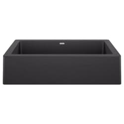 Blanco 526538 VINTERA™ Super Single Bowl Apron Front Kitchen Sink, Rectangular Shape, 30 in L x 19 in W x 9.366 in H, Reinforced Base Mount, SILGRANIT®, Anthracite, Import