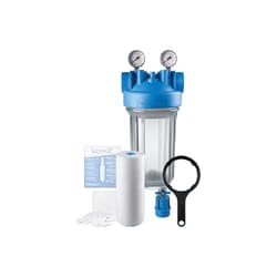 Atlas Filtri® ZC1700749 DP BIG 10 Mono Whole-House Sediment/Scale Water Filter System, 2 Gauges, Drain Kit, 1 in NPT, 4.5 in x 10 in